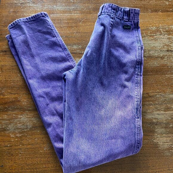 Vintage 80s 90s Wrangler Silver Lake Acid Wash Purple Jeans Western Bareback 26" - Picture 12 of 12